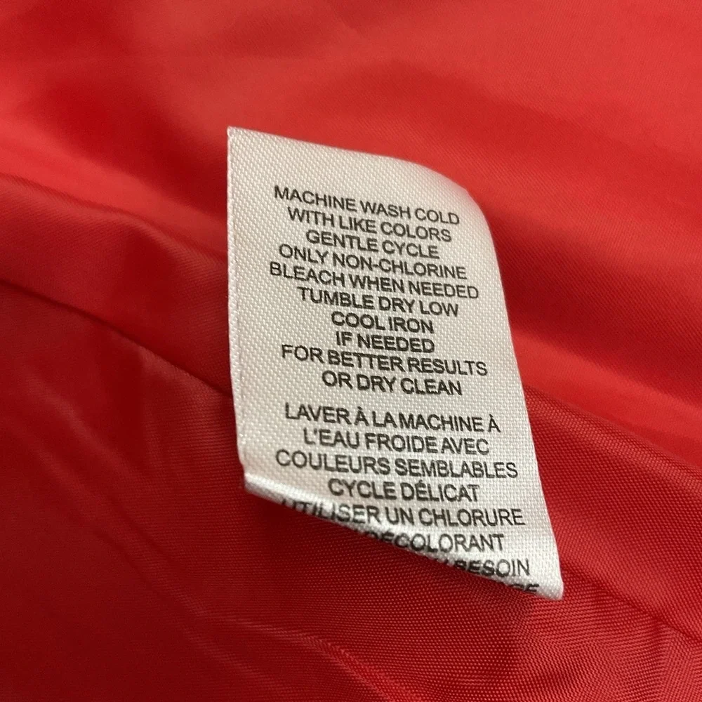 Tahari Blazer Women XL Red Long Sleeve Open‎ Front Lined Roll Tab Notch NWT